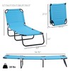 Folding Chaise Lounge Pool Chairs, Outdoor Sun Tanning Chairs with 5-Level Reclining Back, Steel Frame for Beach, Patio - 3 of 4