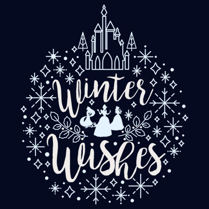 Juniors Womens Disney Princesses Winter Wishes T-Shirt, 2 of 5