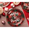 Juvale 80-Pack Merry & Bright Red Plaid Christmas Paper Plates, 9 Inches Decorative Paper Plates, Christmas Decorations - 2 of 4