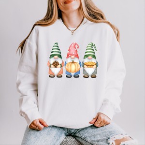 Simply Sage Market Fall Three Gnomes Lightweight Garment Dyed Sweatshirt - 1 of 4