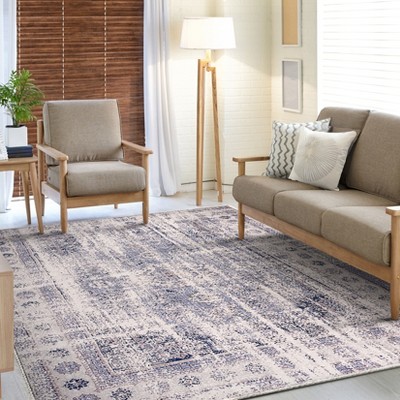 Sorbus 8 ft x 10 ft Area Rug, Machine Washable, Non-Slip, Vintage Rug