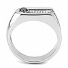 Slickblue Polished Stainless Steel Ring for Men with Black Diamond & Clear CZ, No Plating, Modern Style, Size 8-13 - 3 of 4