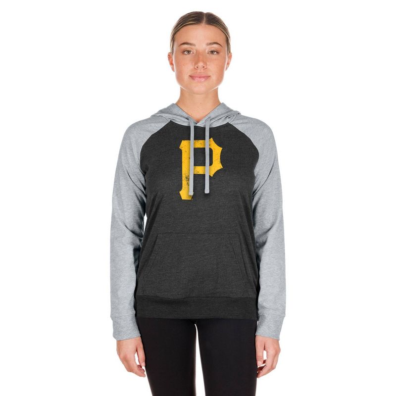 MLB Pittsburgh Pirates Women&#39;s Lightweight Bi-Blend Hooded Sweatshirt, 5 of 7