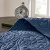 FIONECA Cottage Style Reversible Antimicrobial Bedding Set Fleur De Lis Embroidered Machine Washable Quilt Shams - 3 of 4