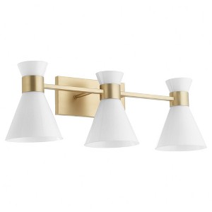 Quorum Lighting Beldar 3 - Light Vanity in  Aged Brass - 1 of 3