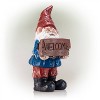 22" Welcome Sign Magnesium Oxide Gnome Statue - Alpine Corporation: Outdoor Decor, Rust-Resistant - 4 of 4