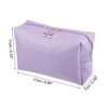 Unique Bargains PU Leather Waterproof Makeup Bag Cosmetic Case Makeup Bag for Women S Size Purple 1 Pcs - 4 of 4