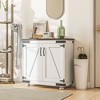 NicBex Modern Sideboard Buffet Cabinet with 2 Doors Kitchen Storage Cabinet Barn Door Accent Cabinet with Wood Legs for Kitchen,Living Room,White - 2 of 4