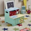 TopComfy Kids Standing Tower Animal Step Stool with Openable Top Panel Hand Carved Design for Bathroom Kitchen Bedroom, Blue, 14.6"*14.6"*3.5" - 2 of 4