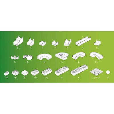 Hubelino 200-Piece Multicolor ABS Plastic Marble Run Set