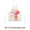Unique Bargains Christmas Aprons Linen Beige White Red 21.65"x26.77" 1 Pcs - 3 of 4