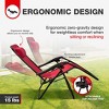 Elevon Adjustable Outdoor Zero Gravity Recliner Lounge Chair w/ Detachable Cup Holder for Deck or Beach Bonfire, Weight 300Lbs Max - 3 of 4
