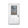 PexFix 36"x80" Fiberglass Entry Door Decor Glass Door Primed Knock-Down Left Hand Inswing Door 2-Panel White Fiberglass Entrance Door - 3 of 4