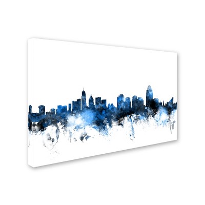 Trademark Fine Art -Michael Tompsett 'Cincinnati Ohio Skyline II' Canvas Art