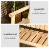 CAVINAS Striped 2-Seat Patio Porch Swing,Wooden Hammock Swing Bench,Outdoor Swing for Deck,Patio,Garden&Backyard,440LBS Capacity,Natural - 3 of 4