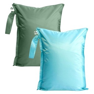 2 Pack Reusable Waterproof Wet Bags, Mess-Proof for Swimsuits, Baby Towels & Beach Essentials - 1 of 4
