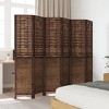 vidaXL Room Divider 6 Panels Dark Brown Solid Wood Paulownia - 3 of 4