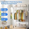 Simple Trending Rolling Clothes Rack, Clothing Rack, Garment Racks for Hanging Clothes, Freestanding Portable Closet Organizer, Heavy Duty,Chrome - 3 of 4
