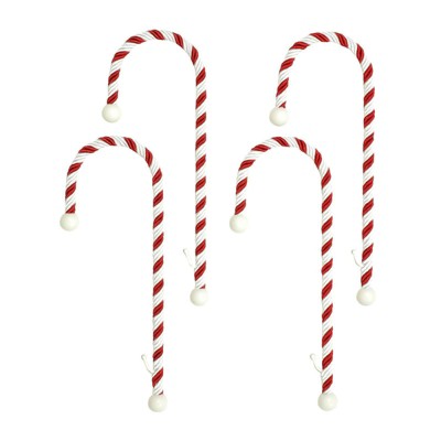 Classic Red and White Candy Cane Stocking Holders, 4-Pack
