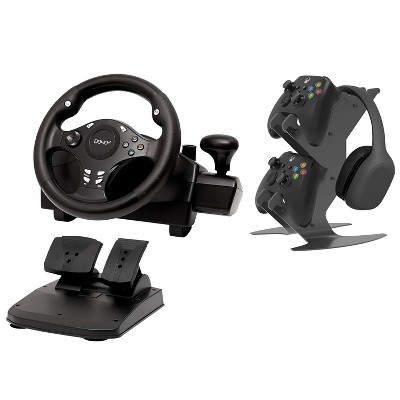 NBCP Racing and Mobile Gaming Bundle: Gaming Racing Wheel & Controller Phone Mount