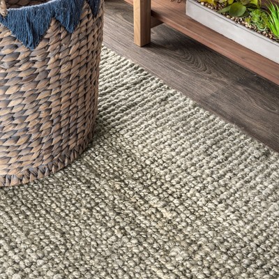 Gray 8' x 10' Handwoven Chunky Jute Area Rug