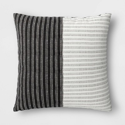 Oversized Outdoor Throw Pillow Woven Pieced Stripe Neutrals - Project 62™