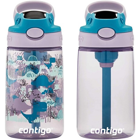 Contigo Kids Water Bottle with Straw - 2 Pack 14 oz - Kids Water Bottles  with Autospout Technology Spill Proof Easy-Clean Lid Design Ages 3 Plus  Dishwasher Safe Cosmos & Gummy Sharks