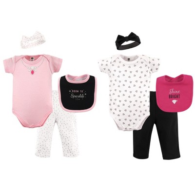 Hudson Baby Infant Girl Layette Boxed Giftset, Sparkle, 0-6 Months