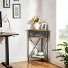 VECELO Small Corner Table with Storage Cabinet Table, 3-Tier Display Shelves, 2 Doors - 4 of 4