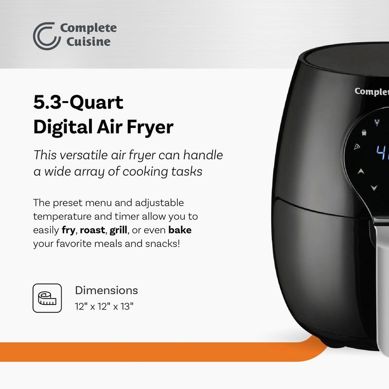 Complete Cuisine CC-5300-DG-AF 5.3-Quart Digital Air Fryer, 2 of 7