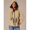 INSPIRE CHIC Women's Zip Front Windbreaker Lightweight Outdoor Hiking Hooded Jacket - 2 of 4