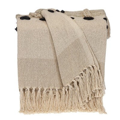 Parkland Collection,Transitional Herringbone Beige Rectangle 50" X 60" Throw