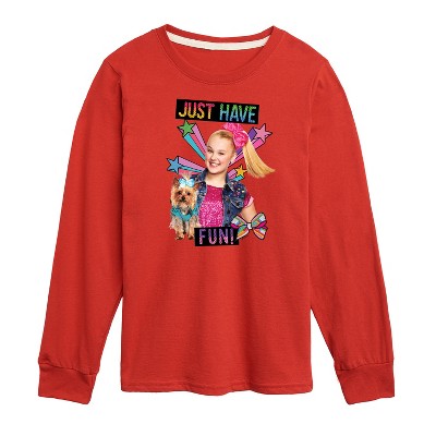 JoJo Siwa Just Have Fun! Long Sleeve Graphic T-Shirt - Red - 2T