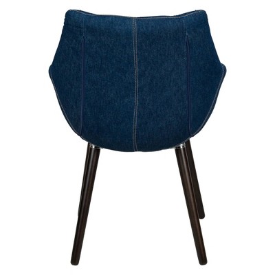 Milburn Barrel Accent Chair in Denim Blue with Beech Wood Legs