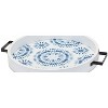 Wood Tray Set Of 2 Blue and White 14.75 Inch Decorative Display Trays for Home Styling By Melrose - 3 of 3