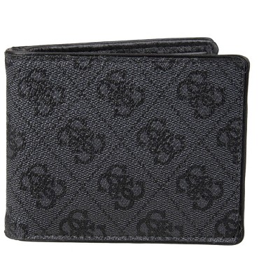 Generic Men's Leather Slim Bifold Wallet, Charcoal/Black, One Size