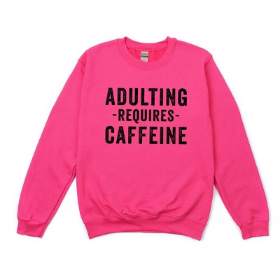 Simply Sage Market Women's Graphic Sweatshirt Adulting Requires Caffeine