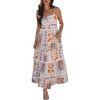 Amaryllis Women’s Patchwork Print Tiered Maxi Dress Adjustable Spaghetti Straps Flowy Silhouette - 3 of 4