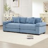 Aukfa Oversized 92" Modular Corduroy 2-Seater Sofa Set - Reversible Sectional Couch with Ottoman, Fabric Upholstery for Living Room - 3 of 4