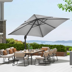 10ftx10ft Cantilever Patio Umbrella with Base,umbrella outdoor patio, 360 Rotation - 1 of 4