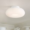 Possini Euro Design Sandringham 13 3/4" Modern Semi Flush-Mount Ceiling Light Fixture Kitchen Foyer Hallway Round LED Sanded White Finish Metal - 2 of 4