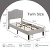 VECELO Bed Frame, Upholstered Platform Bed with Soft Teddy Fabric Adjustable Headboard, Beige/Gray - 3 of 4