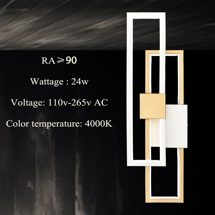 Claxy Gold LED Wall Sconce Modern Rectangle, 3 of 8