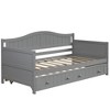 NicBex Twin Size Day Bed with Trundle Wooden Daybed Frame Trundle Bed Twin with Curved Backrest for Living Rooms - 4 of 4