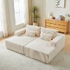 TiramisuBest 87" No-Assembly Oversized Sectional Chaise, Plush Reclining Sofa Bed for Indoor Living Room & Bedroom-Beige - 3 of 4
