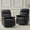 Irene 30.5" Wide Genuine Leather Manual Recliner with Rolled Arms Set of 2| ARTFUL LIVING DESIGN - 2 of 4