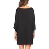 Ekouaer Women's Sleepshirt Deep V Neck Nightgown Batwing Nightshirt Oversized Sleepwear - 4 of 4