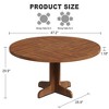 47" Round Farmhouse Dining Table for 4 - Wood Tabletop Circle Kitchen Table with Stable Base, Ideal for Home Dining Room & Living Room(Only Table) - 2 of 4