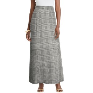 Jessica London Women's Plus Size Petite Stretch Knit Maxi Skirt - 1 of 4