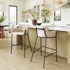 Beige Fabric Barstool with Powder Coated Steel Frame, 40" H Comfort Seating for Home & Bar – Zuo Modern - 2 of 4